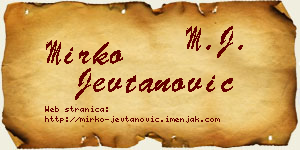 Mirko Jevtanović vizit kartica